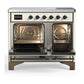 Ilve UMDIB40QNR3AWB Ilve Umdib40Qnr3Awb Majestic Iii 40 Inch Induction Range With 6 Elements, 3.82 Cu. Ft. Total Oven Capacity (Solid Door, Antique White, Burnished)