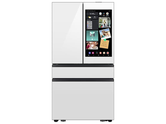 Samsung RF90F29AEW Bespoke 29 Cu. Ft. 4-Door French Door Refrigerator With Ai Family Hub™+ & Ai Vision Inside™ In White Glass