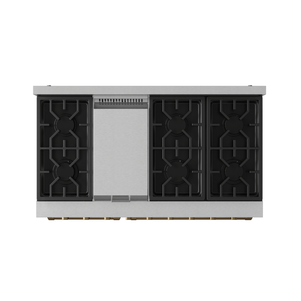 Thor Kitchen RSG48EBRZ 48 Inch Professional Gas Range With Pro-Style Knobs In Stainless Steel/Bronze Gordon Ramsay Series - Rsg48E-Brz