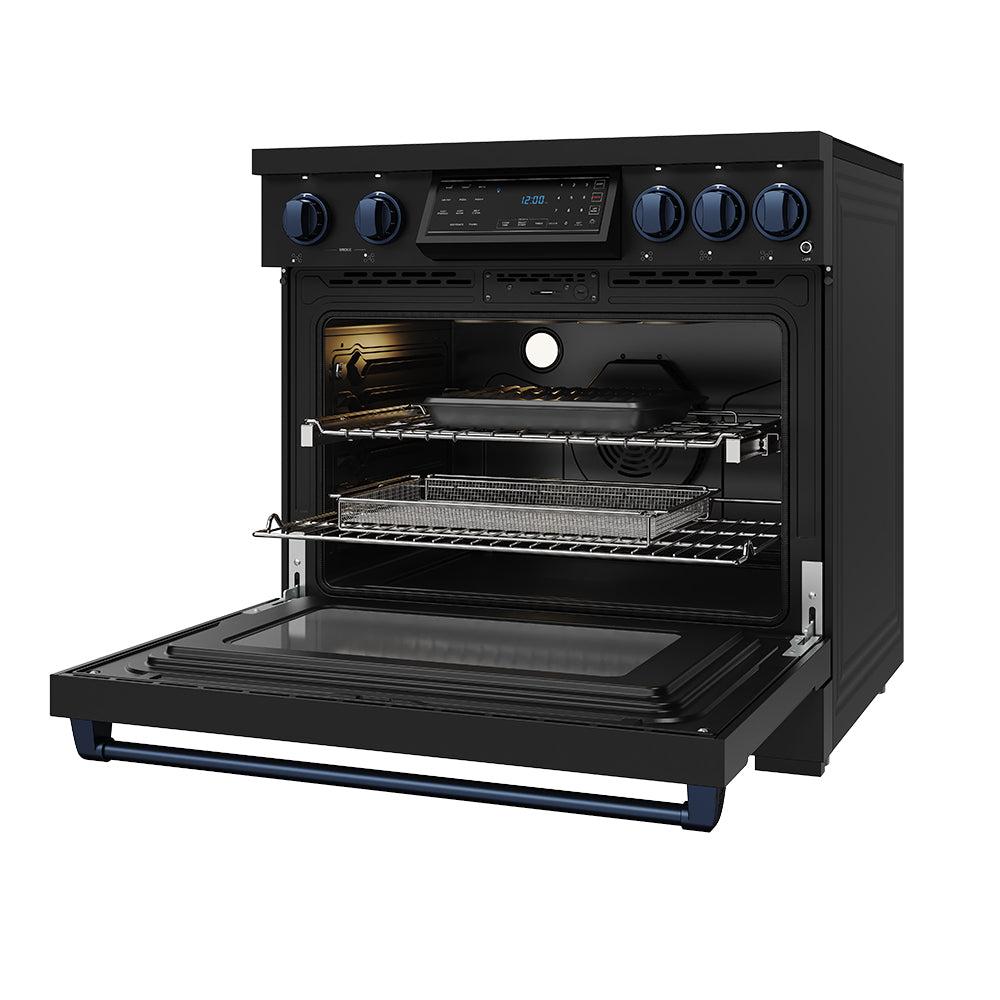 Thor Kitchen RSI36BBLU 36 Inch Professional Induction Range With Tilt Panel Touch Control In Black And Blue Gordon Ramsay Series