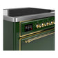 Ilve UMIB36QNR3EGG Ilve Umib36Qnr3Egg Majestic Iii 36 Inch Induction Range With 6 Elements, 3.5 Cu. Ft. Total Oven Capacity (Solid Door, Emerald Green, Brass)