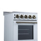 Forno FFSEL605220WHT Forno Pallerano 20 Inch Freestanding Electric Range In White With Antique Brass, Compact Design