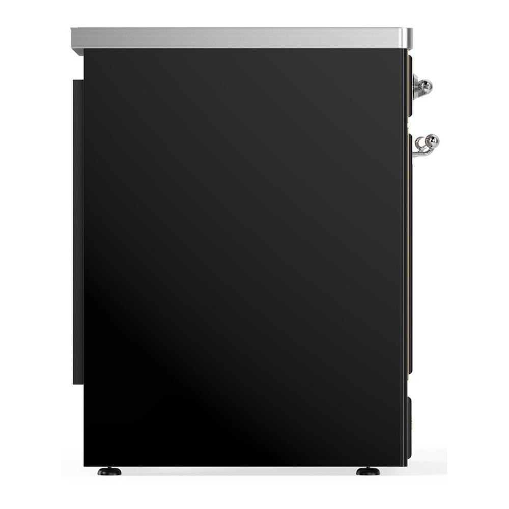 Ilve UMIB30NR3BKC Ilve Umib30Nr3Bkc Majestic Iii 30 Inch Induction Range With 4 Elements, 4 Cu. Ft. Oven Capacity (Triple Glass Door, Glossy Black, Chrome)