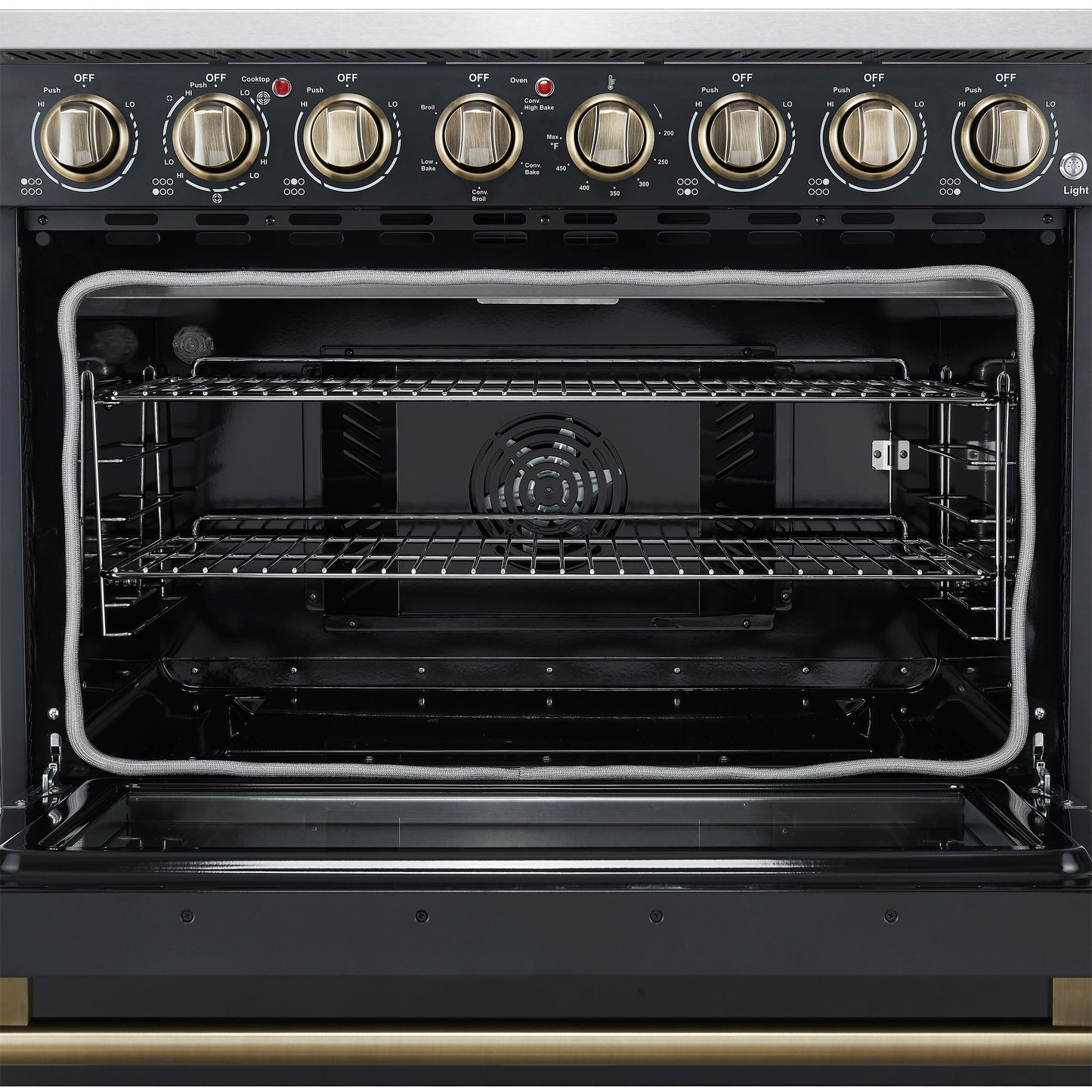 Forno FFSEL601136BLK Forno Paolo 36 Inch Black Freestanding Electric Range, Stainless Steel, 5.44 Cu.Ft, True Convection Oven, Energy Efficient