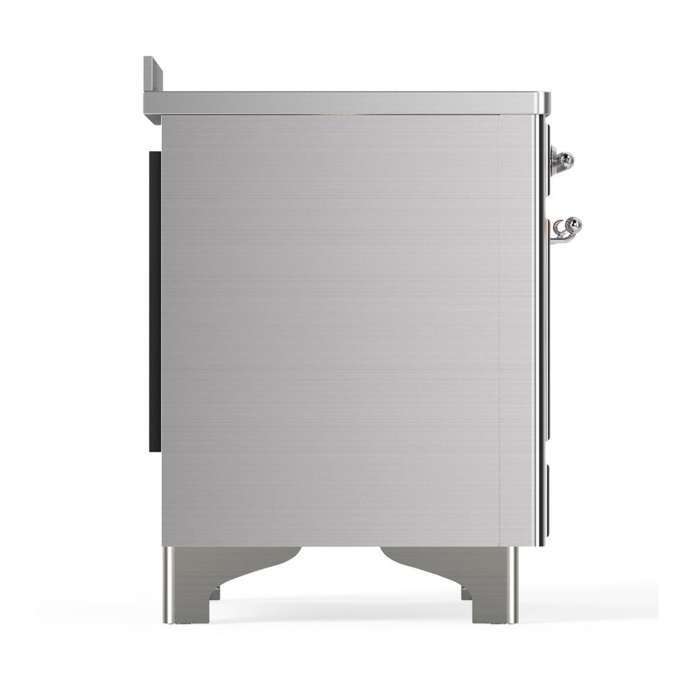 Ilve UMIB48NR3SSC Ilve Umib48Nr3Ssc Majestic Iii 48 Inch Induction Range With 6 Elements, 5.02 Cu. Ft. Total Oven Capacity (Triple Glass Door, Stainless Steel, Chrome)