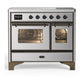 Ilve UMDIB40NR3SSB Ilve Umdib40Nr3Ssb Majestic Iii 40 Inch Induction Range With 6 Elements, 3.82 Cu. Ft. Total Oven Capacity (Triple Glass Door, Stainless Steel, Burnished)