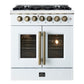 Forno FFSGS635630WHT Forno Galiano 30-Inch Freestanding French Door Dual Fuel Range White