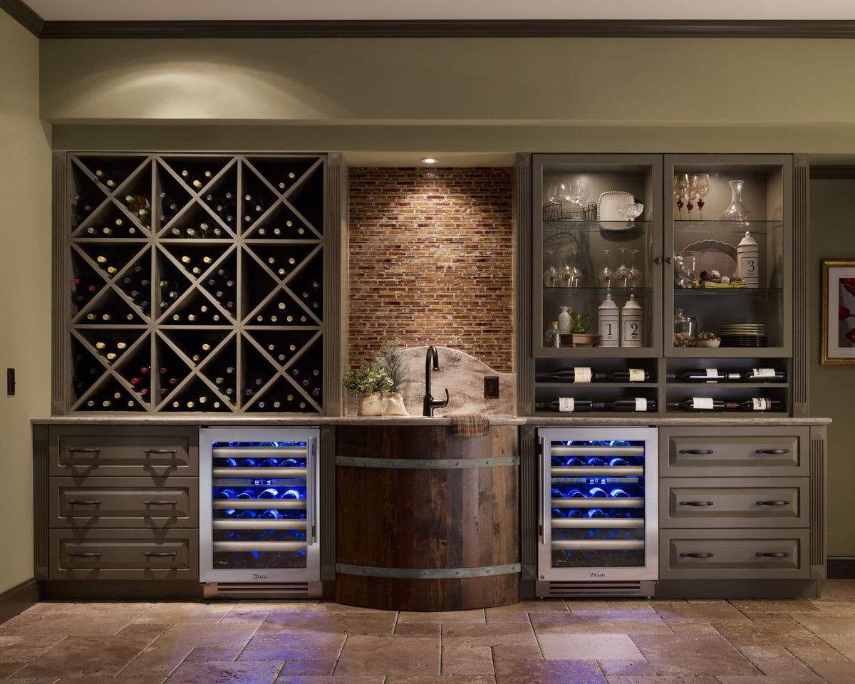 True Caliber TWC24LSGC 24 Inch Undercounter Wine Cabinet - Zone: Single, Door: Stainless Glass - Stainless Steel Finish, Stainless Steel Hardware, Left Hinge