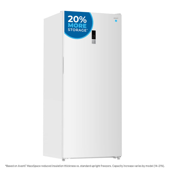 Avanti AV210VFLJM0W Avanti Maxxspace Insulation™ Technology Garage-Ready Frost-Free Convertible Upright Freezer, 21 Cu. Ft., Energy Star, White (Av210Vfljm0W)