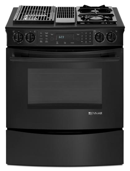 Jennair JDS9860CDB Black Jenn-Air® Slide-In Modular Dual-Fuel Downdraft Range With Convection, 30"