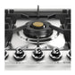 Ilve UHCPT95NSSC Ilve Uhcpt95Nssc Nostalgie Ii 36 Inch Built-In Gas Cooktop With Total Black Brass Burners, In Stainless Steel (5 Sealed Burners, Natural Gas, Chrome)
