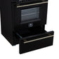 Forno FFSGS627224BLK Forno Breno 24 Inch Freestanding Gas Range In Black With Antique Brass, Compact Design