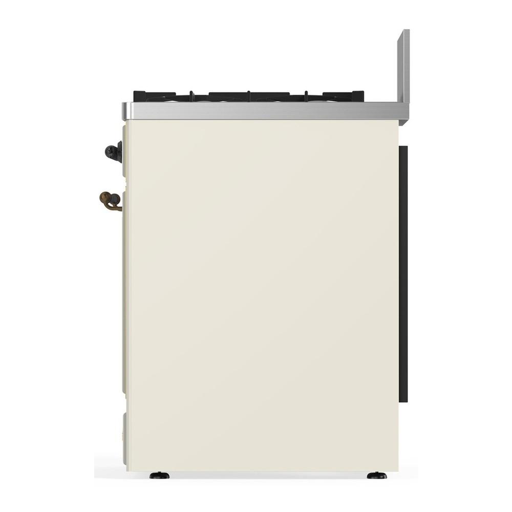 Ilve UM30NR3AWB Ilve Um30Nr3Awb Majestic Iii 30 Inch Dual Fuel Range With 5 Black Brass Burners, Dual Function Burner Up To 25,000 Btu (Natural Gas, Triple Glass Door, Antique White, Burnished)