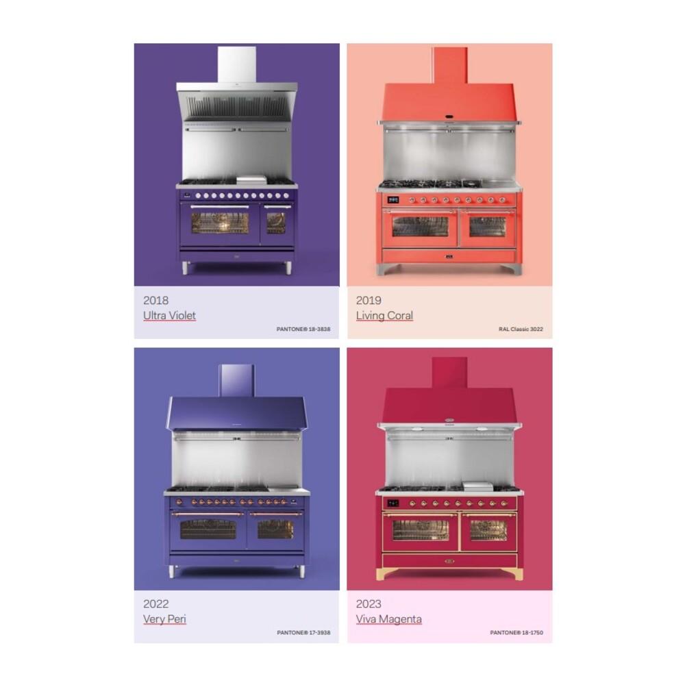 Ilve UN60FQNMPRACLP Ilve Un60Fqnmpraclp Nostalgie Ii Noblesse 60" Dual Fuel Range (9 Sealed Burners + Griddle, Liquid Propane, Solid Door, Ral, Chrome)