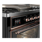 Ilve UM60FSNR3BKP Ilve Um60Fsnr3Bkp Majestic Iii 60 Inch Dual Fuel Range With 7 Burners, Griddle And French Top, Dual Function Burner With Up To 25,000 Btu (Natural Gas, Triple Glass Door, Glossy Black, Copper)