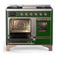 Ilve UMD40FNR3EGPLP Ilve Umd40Fnr3Egplp Majestic Iii 40 Inch Dual Fuel Range With 6 Burners And Griddle, Dual Function Burner Up To 25,000 Btu (Liquid Propane, Triple Glass Door, Emerald Green, Copper)