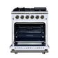 Forno FFSGS623930WHT Forno Massimo 30-Inch White Freestanding Gas Range, 5 Burners, True Convection Oven