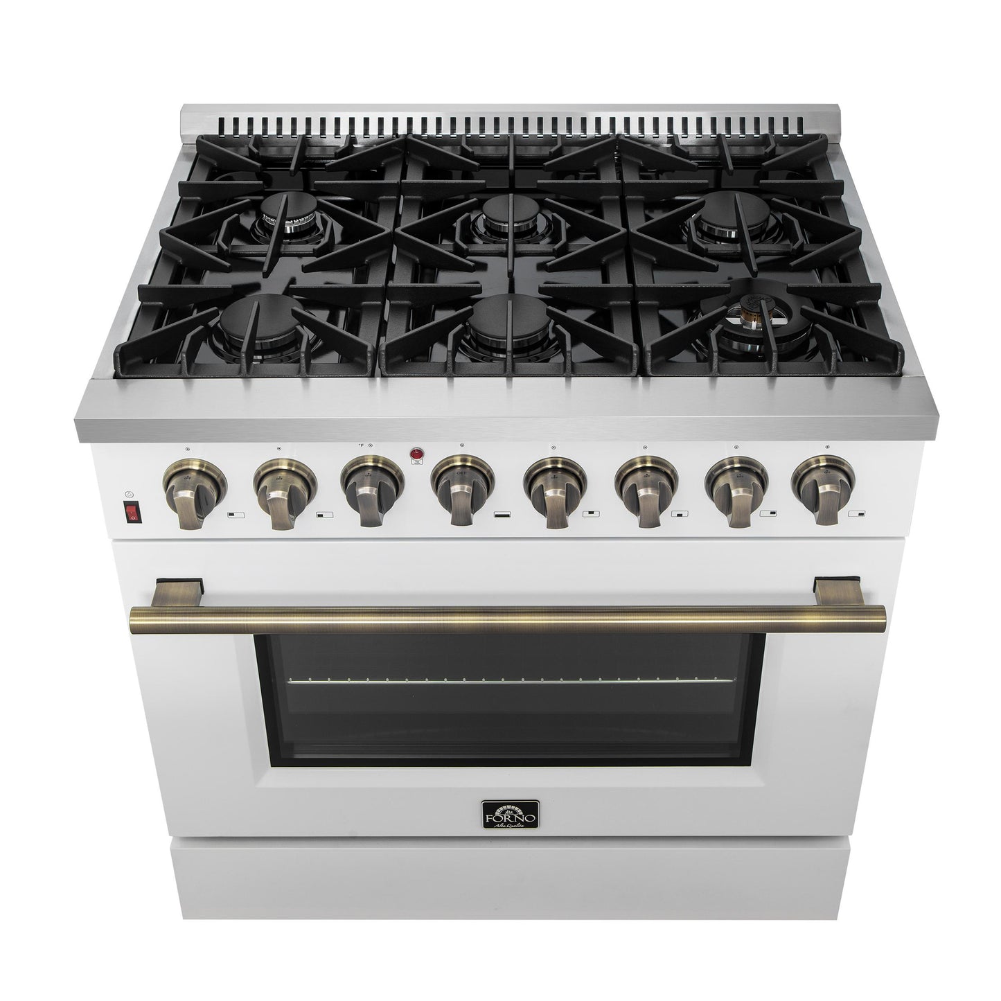 Forno FFSGS615636WHT Forno Galiano 36" Freestanding Dual Fuel Range In White
