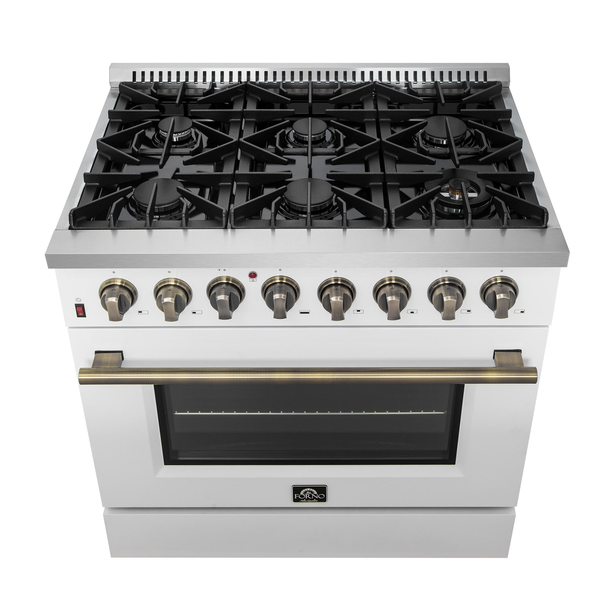 Forno FFSGS615636WHT Forno Galiano 36" Freestanding Dual Fuel Range In White