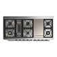 Ilve UM60FNR3BKBLP Ilve Um60Fnr3Bkblp Majestic Iii 60 Inch Dual Fuel Range With 9 Burners And Griddle, Dual Function Burner Up To 25,000 Btu (Liquid Propane, Triple Glass Door, Glossy Black, Burnished)