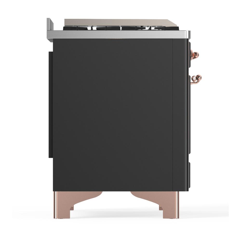 Ilve UMD40FNR3MGPLP Ilve Umd40Fnr3Mgplp Majestic Iii 40 Inch Dual Fuel Range With 6 Burners And Griddle, Dual Function Burner Up To 25,000 Btu (Liquid Propane, Triple Glass Door, Graphite Matte, Copper)