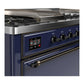 Ilve UM60FSQNR3MBBLP Ilve Um60Fsqnr3Mbblp Majestic Iii 60 Inch Dual Fuel Range With 7 Burners, Griddle And French Top, Dual Function Burner With Up To 25,000 Btu (Liquid Propane, Solid Door, Midnight Blue, Burnished)