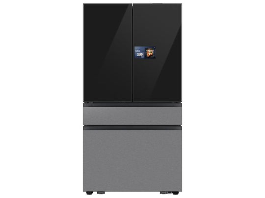 Samsung RF90F23BECR Bespoke 23 Cu. Ft. Counter Depth 4-Door French Door Refrigerator With Ai Home & Ai Vision Inside™ In Charcoal Glass And Stainless Steel