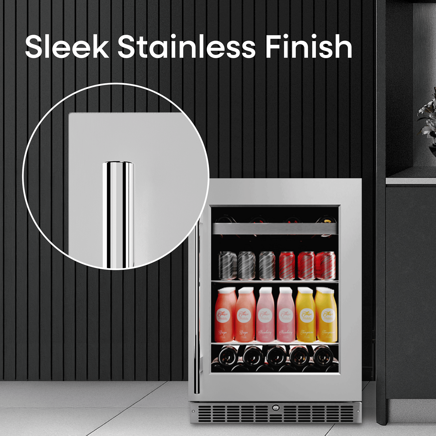 Element Appliance EBS24BES Cellara By Element 24 In., 7 Bottle And 115 Can Single Zone Wine And Beverage Cooler - Ebs24Bes