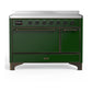 Ilve UMIB48QNR3EGB Ilve Umib48Qnr3Egb Majestic Iii 48 Inch Induction Range With 6 Elements, 5.02 Cu. Ft. Total Oven Capacity (Solid Door, Emerald Green, Burnished)