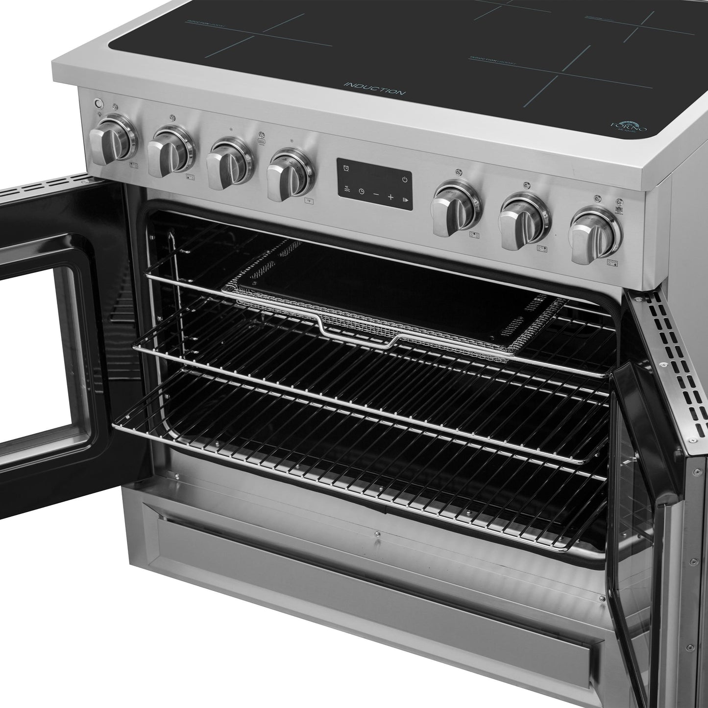 Forno FFSIN095036 Forno Torino 36 Inch French Door Induction Range With Air Fryer And True Convection Oven