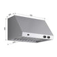 Forno FRHWM500930 Forno Biagio 30-Inch Wall Mounted Range Hood, Stainless Steel, Heavy Duty