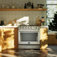 Forno FFSGS111630 Forno Leonardo 30-Inch Stainless Steel Gas Range, 5 Sealed Burners (Totaling 39,500 Btu), 5 Cu.Ft. Convection Oven, Continuous Cast Iron Grates, Black Enamel Interior, Auto Re-Ignition, Lp Conversion Kit Included