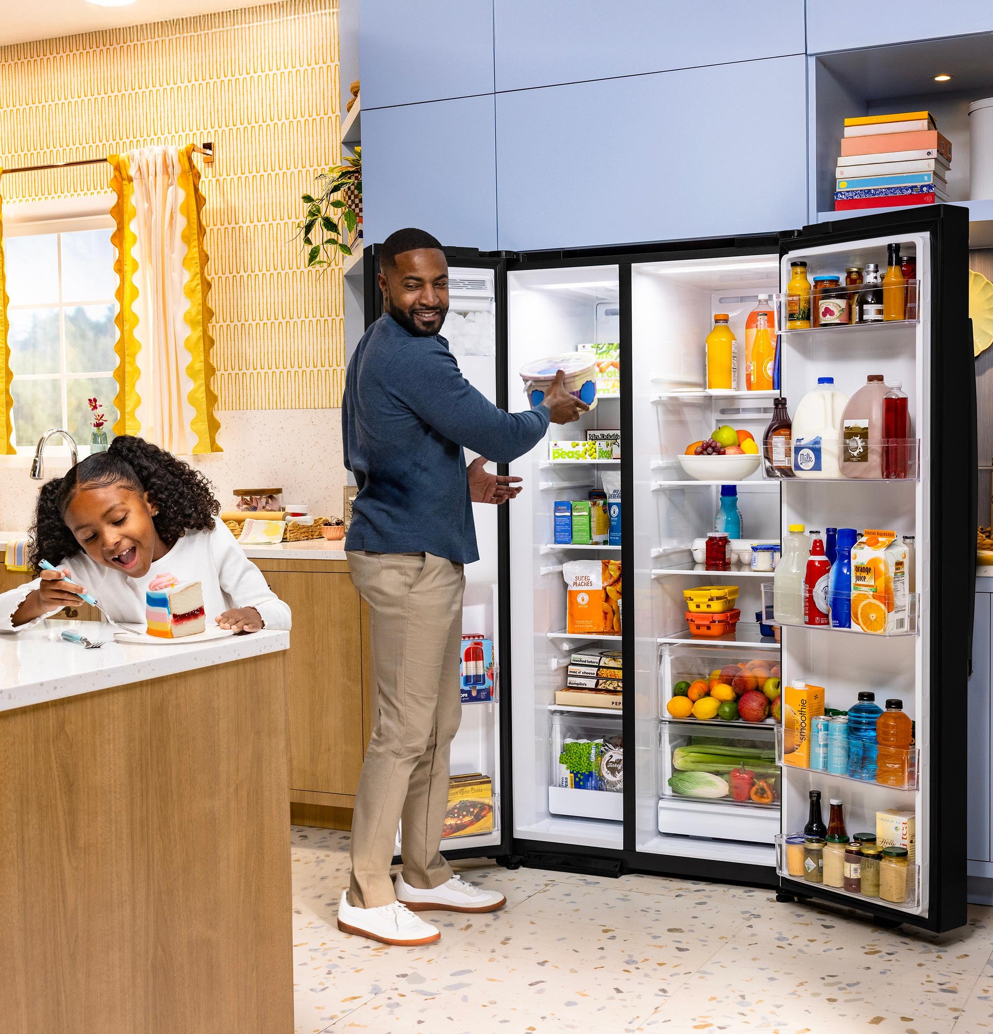 Ge Appliances GSE28NGYBB Ge® Energy Star® 27.9 Cu. Ft. Side-By-Side Refrigerator With Extra Tall Dispenser And In-Door Icemaker