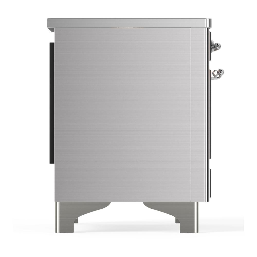 Ilve UMIB36QNR3SSC Ilve Umib36Qnr3Ssc Majestic Iii 36 Inch Induction Range With 6 Elements, 3.5 Cu. Ft. Total Oven Capacity (Solid Door, Stainless Steel, Chrome)