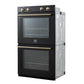 Forno FBOEL132430BLK Forno Vomero 30-Inch Double Wall Oven, Black, 10 Cu.Ft Total Capacity, 7100W Convection, Mechanical Controls, Manuel Steam Clean