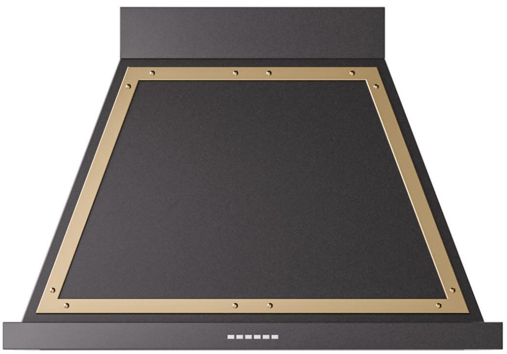 Ilve UANB36BKG Nostalgie 36 Inch Glossy Black Wall Mount Convertible Range Hood