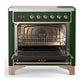 Ilve UMIB36QNR3EGP Ilve Umib36Qnr3Egp Majestic Iii 36 Inch Induction Range With 6 Elements, 3.5 Cu. Ft. Total Oven Capacity (Solid Door, Emerald Green, Copper)