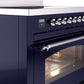 Ilve UPI366NMPMBC Nostalgie Ii 36 Inch Electric Freestanding Range In Blue With Chrome Trim