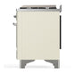Ilve UM36FQNR3AWC Ilve Um36Fqnr3Awc Majestic Iii 36 Inch Dual Fuel Range With 6 Black Brass Burners And Griddle, Dual Function Burner Up To 25,000 Btu (Solid Door, Antique White, Chrome, Natural Gas)