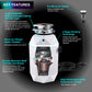 Forno WDD075TA2MS Forno Acqua Brightdiamond Moonstone 3/4Hp Super Quiet Garbage Disposal Corded With Motion Sensor Cabinet Light & Pre-Wired Air Switch