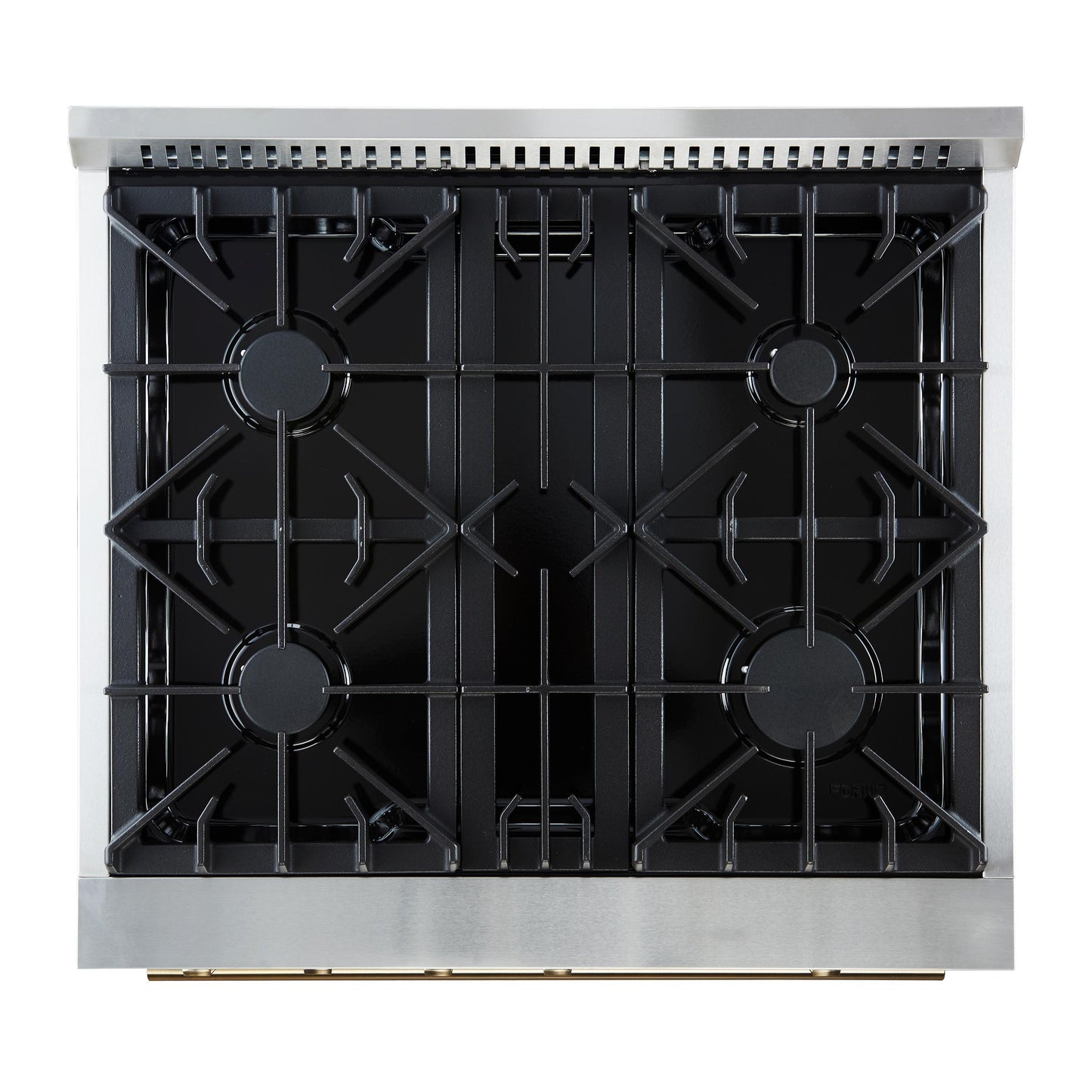 Forno FFSGS627730BLK Marco 30-Inch Gas Range Black & Antique Brass Design, 4 Burners 37,000 Btu, 4.32 Cu.Ft. Convection Oven