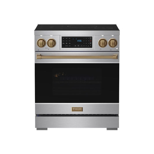 Thor Kitchen RSI30BRZ 30 Inch Professional Induction Range With Tilt Panel Touch Control In Stainless Steel And Bronze Gordon Ramsay Series