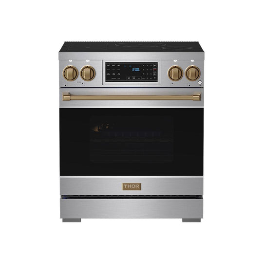 Thor Kitchen RSI30BRZ 30 Inch Professional Induction Range With Tilt Panel Touch Control In Stainless Steel And Bronze Gordon Ramsay Series