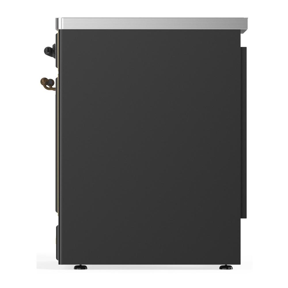 Ilve UMIB30QNR3MGB Ilve Umib30Qnr3Mgb Majestic Iii 30 Inch Induction Range With 4 Elements, 4 Cu. Ft. Oven Capacity (Solid Door, Graphite Matte, Burnished)