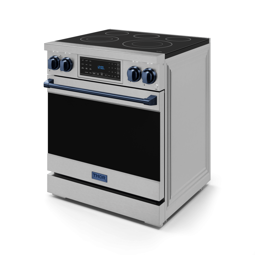 Thor Kitchen RSE30BLU 30 Inch Professional Electric Range With Tilt Panel Touch Control In Stainless Steel/Navy Blue Gordon Ramsay Series - Rse30-Blu