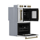 Forno FBOEL134030WHT Forno Asti 30-Inch Double Electric Wall Oven With Upper French Doors In White & Antique Brass, 7.36 Cu. Ft. Dual True Convection, 7,200W, Air Fry, Sous Vide, Self-Clean
