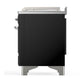 Ilve UM48FSQNR3BKC Ilve Um48Fsqnr3Bkc Majestic Iii 48 Inch Dual Fuel Range With 5 Black Brass Burners, Griddle And French Top, Dual Function Burner Up To 25,000 Btu (Natural Gas, Solid Door, Glossy Black, Chrome)