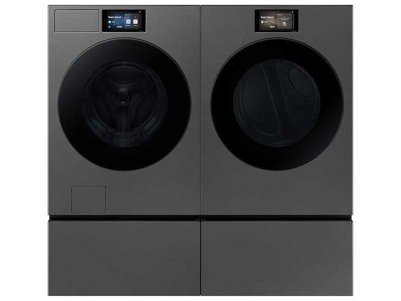 Samsung WE602NS Bespoke 27" Wide Laundry Pedestal With Storage Drawer In Dark Steel