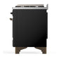 Ilve UM60FQNR3BKBLP Ilve Um60Fqnr3Bkblp Majestic Iii 60 Inch Dual Fuel Range With 9 Burners And Griddle, Dual Function Burner Up To 25,000 Btu (Liquid Propane, Solid Door, Glossy Black, Burnished)