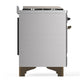Ilve UM60FQNR3SSBLP Ilve Um60Fqnr3Ssblp Majestic Iii 60 Inch Dual Fuel Range With 9 Burners And Griddle, Dual Function Burner Up To 25,000 Btu (Liquid Propane, Solid Door, Stainless Steel, Burnished)